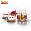 Lilac pink glass pink tea Teapot 3Pcs set